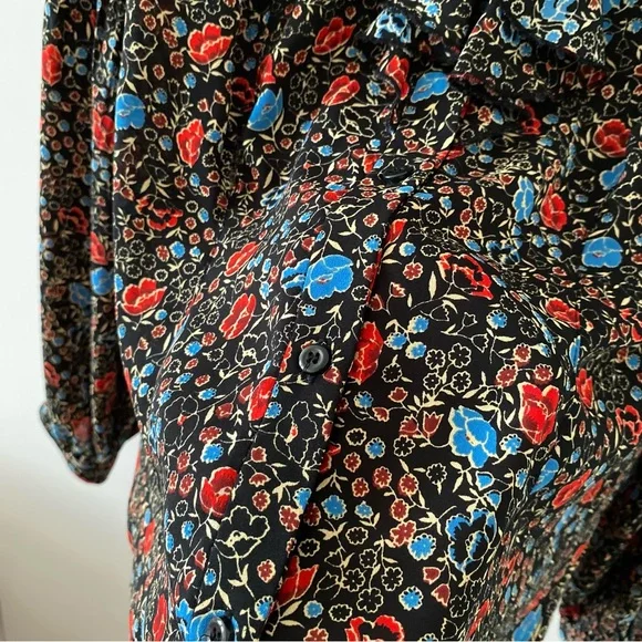 Free People Floral Collared Ruffle-neck Blouse - Picture 5 of 8